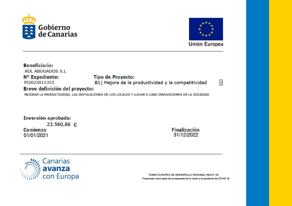 Reactivación Pymes - Gobierno de Canarias